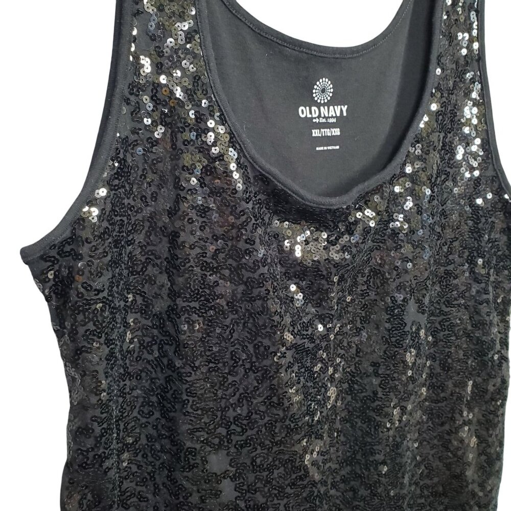 Old Navy Womens XXL Top Tank Sequin Scoop Sparkly Party Wear Lightweight Layer - Picture 5 of 10